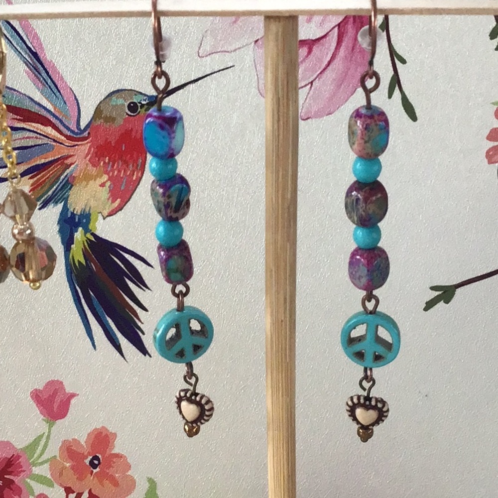 Handmade OOAK Long Dangling Earrings